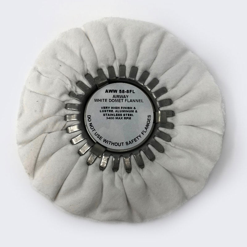 White Domet Flannel 8" Buffing Wheel