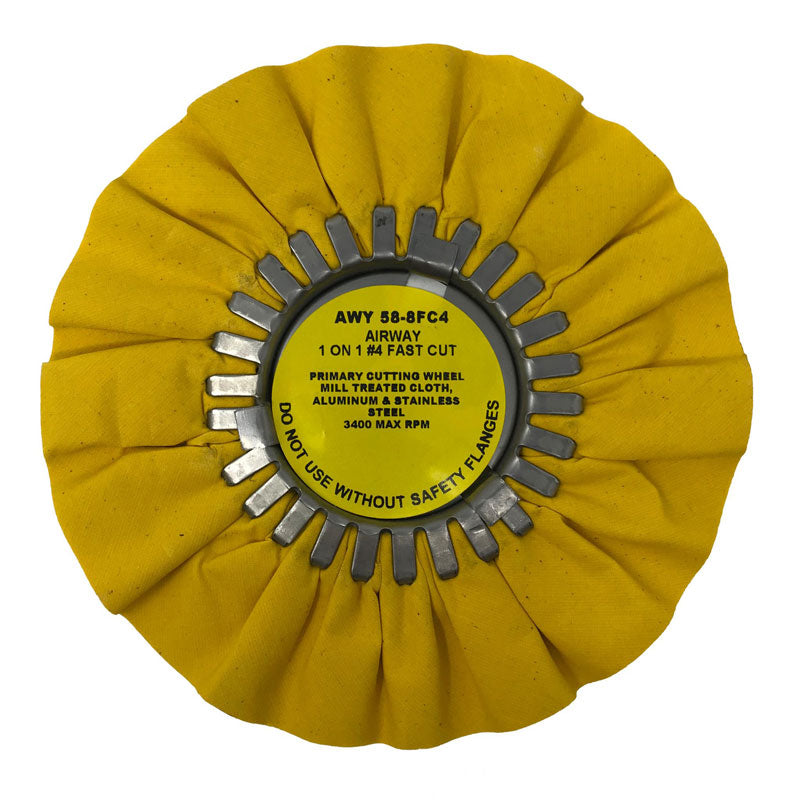 Yellow Fast Cut Airway 8" Buffing Wheel