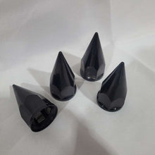 Load image into Gallery viewer, BLACK Spike Chrome Nut Cover 1 1/16&quot; Hex Nut with Flange