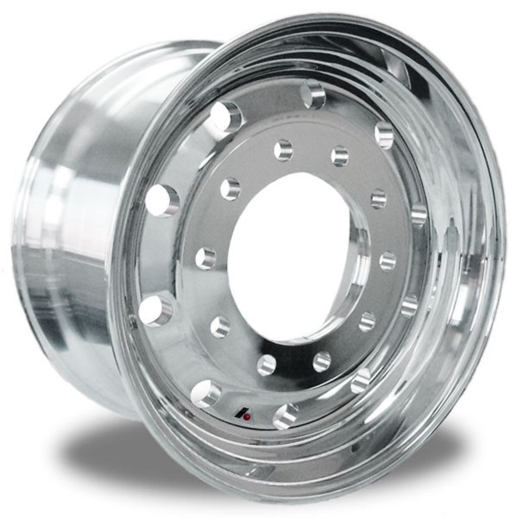 22.5x12.25 Accuride Accu-Shield® Polish 4.75" Offset Super-Single Flat Face Steer Wheel