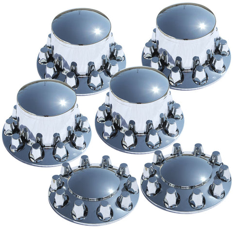 Rounded Cap and Regular Nut Covers 6 Piece Tandem Rear Axle Set