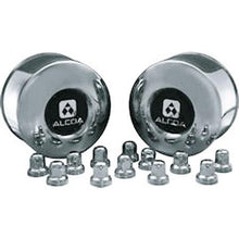 Load image into Gallery viewer, 2 Alcoa Stainless Steel Rear Dual Hub Covers for Sprinter with 12 Stainless Steel Alcoa Lug Nut Covers