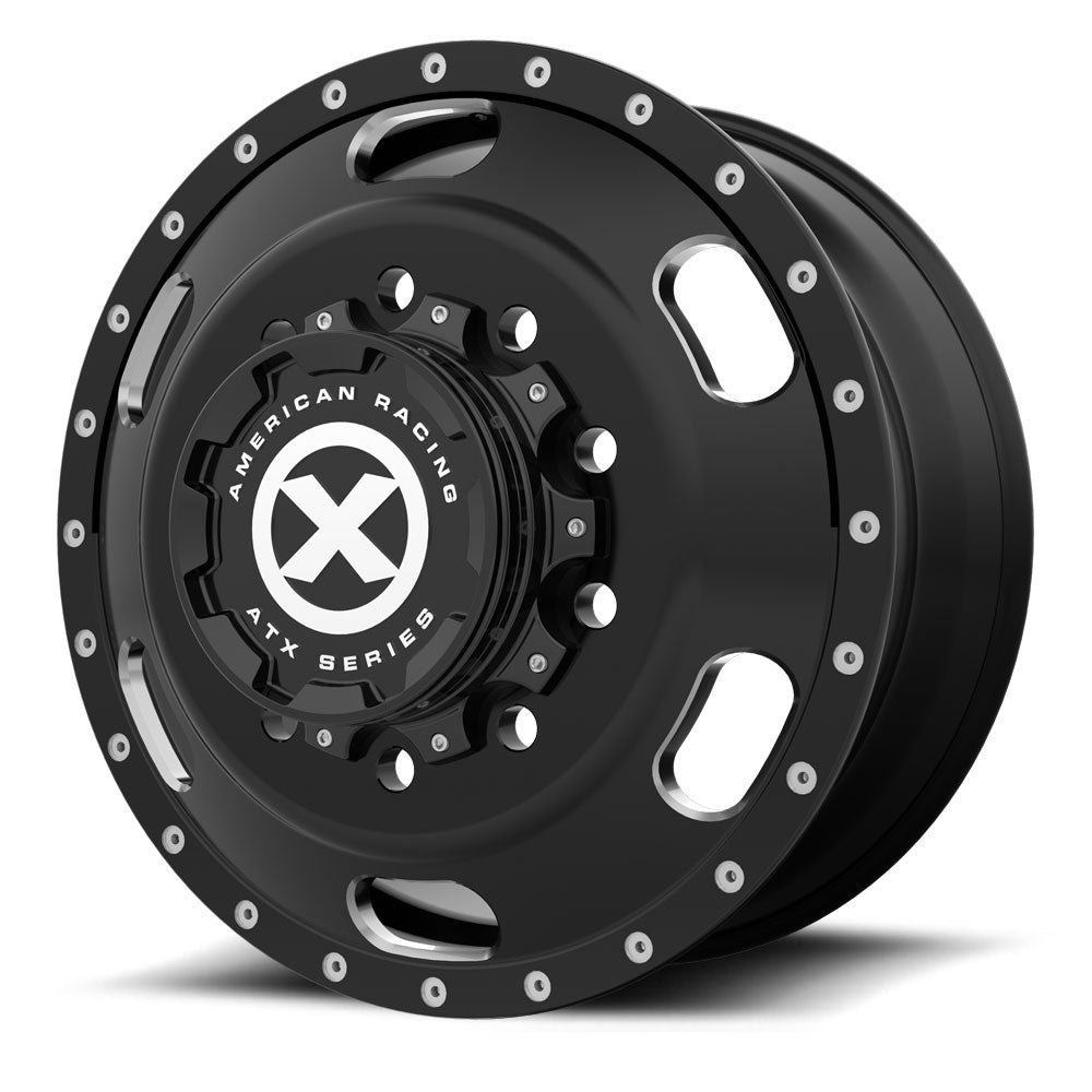 Black Oval Aluminum Semi Truck Wheel