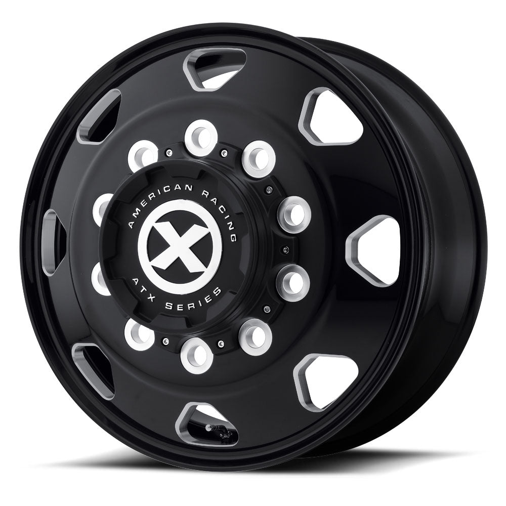 Black Aluminum Truck Wheel 22.5 Front Semi ATX Rim